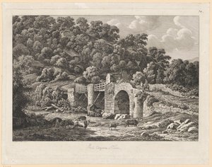 Landscape - Ponte Aquoreo at Tivoli by Johann Christian Reinhart
