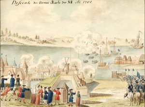 Charles XII Crossing the Dvina by Johann Christoph Brotze