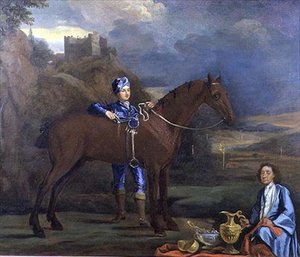 Portrait of a Racehorse and Jockey, c.1690 by Johann Closterman