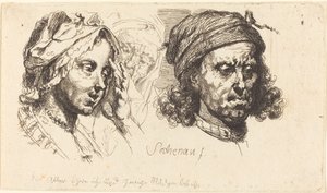Young Woman, Old Woman, and Man with Long Hair by Johann Eleazar Schenau