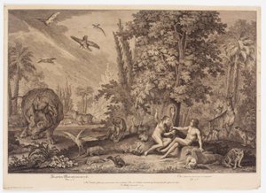 Eve Offering the Apple to Adam by Johann Elias Ridinger
