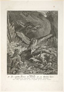 Fable III, plate three from Lehrreiche Fabeln aus dem Reiche der Theire by Johann Elias Ridinger
