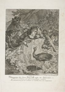 Fable V, Plate Five from Lehrreiche Fabeln aus dem Reiche der Theire by Johann Elias Ridinger