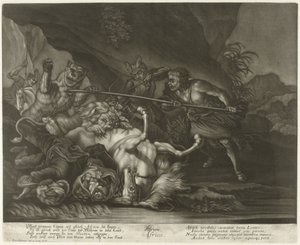 Hunting Lions and Bears Africa by Johann Elias Ridinger