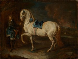 Stable Master with a White Horse by Johann Elias Ridinger