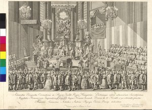 Coronation of Emperor Leopold II as King of Hungary in Bratislava on 15th November 1790 by Johann Ernst Mansfeld