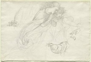 Two Grieving Angels (verso) by Johann Evangelist Scheffer von Leonhardshoff