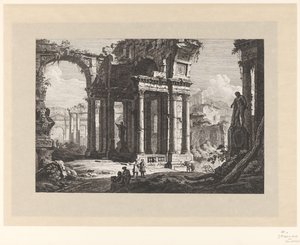 Ruins with the Farnese Hercules by Johann Ferdinand Hetzendorff von Hohenberg