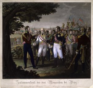 The meeting between Emperors Francis I of Austria, Alexander I of Russia and Frederick William III