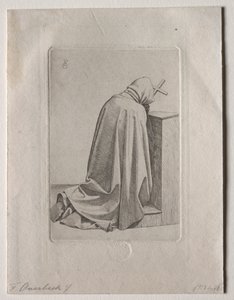 A Praying Monk by Johann Friedrich Overbeck