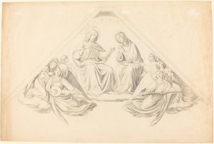 Christ and the Virgin with Music-Making Angels by Johann Friedrich Overbeck