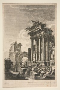 Capriccio with Roman Ruins by Johann Georg Hertel