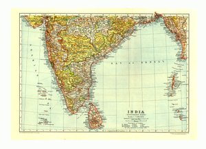 Map of India Southern Part, c1910 by Johann Georg Justus Perthes