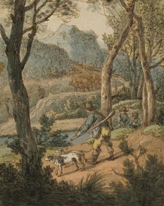 Hunter with Two Dogs by Johann Georg von Dillis