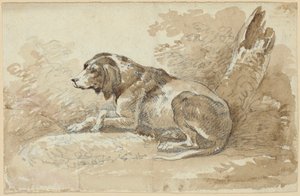 Two Dog Studies by Johann Georg von Dillis