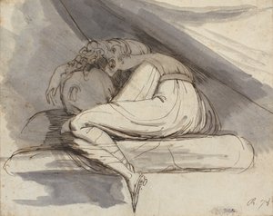 Woman Sitting, Curled Up by Johann Heinrich Füssli