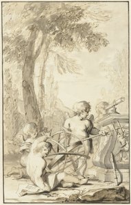 Allegorical Representation with Children Playing with Astronomical Instruments