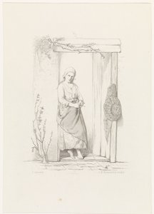 The Knitter by Johann Heinrich Maria Hubert Rennefeld