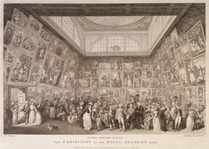 Interior View of Somerset House Showing an Exhibition of the Royal Academy of Arts in 1787 by Johann Heinrich Ramberg
