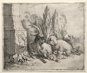 Bust at the Bottom of a Pyramid by Johann Heinrich Roos