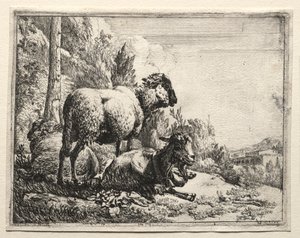 Goat with Bell by Johann Heinrich Roos