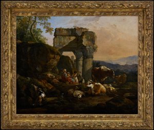 Roman Landscape with Cattle and Shepherds by Johann Heinrich Roos