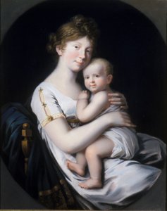 Crown Princess Luise von Preussen with Crown Prince Friedrich Wilhelm IV, 1796 by Johann Heinrich Schroder