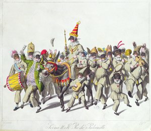 Procession of King Punch During the Roman Carnival by Johann Heinrich Stuermer