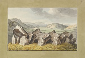 A Prehistoric Stone Circle on a Mound, an Extensive Landscape Beyond, mid-18th-early 19th cent. by Johann Heinrich Wilhelm Tischbein