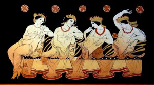 A Female Prostitute Entertains Three Men During a Feast c.1796 by Johann Heinrich Wilhelm Tischbein