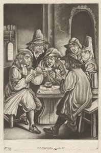 Men Playing Cards by Johann Jacobus Haid