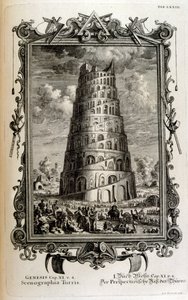 Plan of the Tower of Babel Seen from the Side by Johann Jakob Scheuchzer