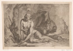 Venus Drawing Water with a Shell, Latona Drawing Water with a Shell by Johann Jakob Thurneysen (I)