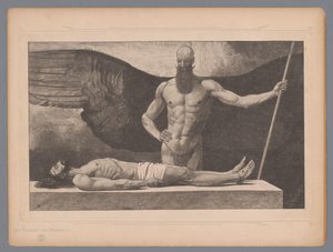 Christ in the Sarcophagus with an Angel by Johann Jakob Weber