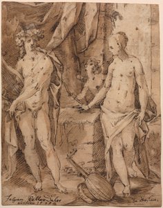 Apollo with Erato and Cupid by Johann Kellerthaler