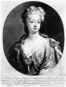 Sophia Dorothea, Queen of Prussia, Engraved by John Smith by Johann Leonhard Hirschmann