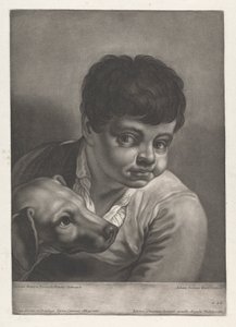 Portrait of Boy and Dog by Johann Lorenz Haid
