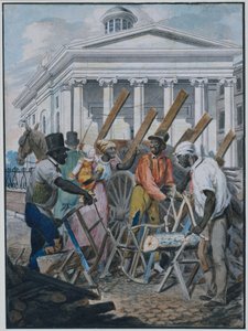 Black Sawyers Working in Front of the Bank of Pennsylvania, Philadelphia