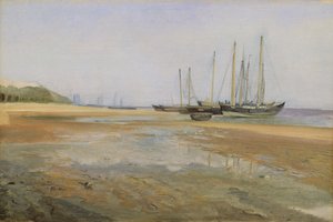 Cargo Ships on the Sands of the Elbe