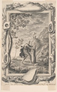 Study for Jacob Pours Oil upon the Stone at Bethel, Plate 87, Physica Sacra by Johann Melchior Füssli