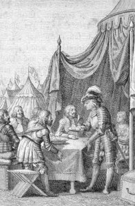 Emperor Louis IV of Bavaria with His Officers at the Battle of Muhldorf on 28 September 1322 (Engraving by Johann Michael Mettenleiter)