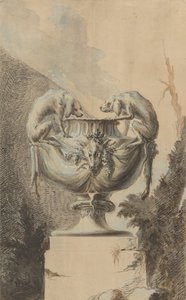 Design for a Garden Vase with Hunting Theme, ca. 1740 by Johann Paul Egell