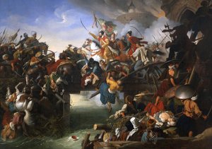 The Defense of Sziget against the Turks by Nicholas Zrinsky, 1825