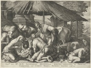 Adoration of the Shepherds with Sleeping Shepherd Boy by Johann Sadeler (I)