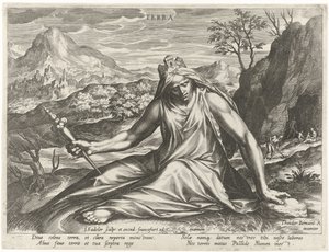 Earth Personified by the Goddess Cybele (The Four Elements as Mythological Figures) by Johann Sadeler (I)