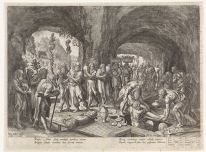 Funeral of Adam by Johann Sadeler (I)