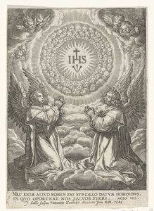 Angels Adoring the Monogram of Christ by Johann Sadeler (I)