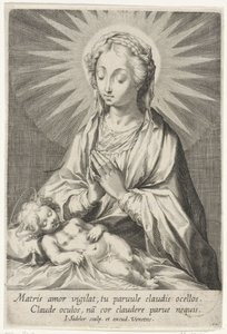 Mary Adoring the Sleeping Christ Child by Johann Sadeler (I)