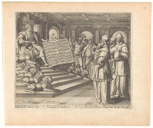 Motet Print and Title Page with Solomon as Composer of the Song of Songs (Canticum Canticorum) by Johann Sadeler (I)