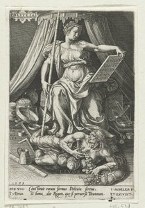 Statecraft (Politeia) Overcomes Envy (Livor), The Virtues Overcome the Vices (series title) by Johann Sadeler (I)